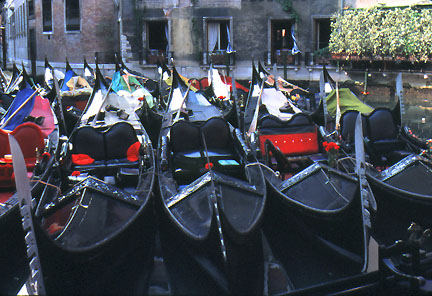 Gondola parking lot, Venice, Italy