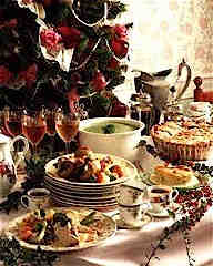 An array of holiday foods.